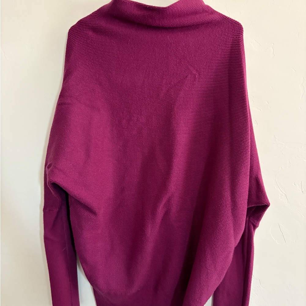 Magenta Purple Cowl Neck Maternity Sweater